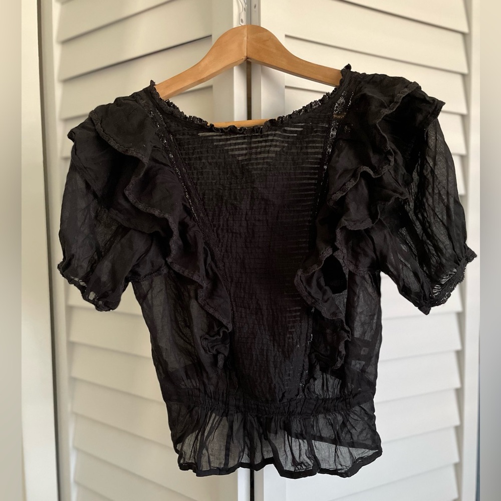 Isabel Marant - Elegant Black Ruffled Women's Top